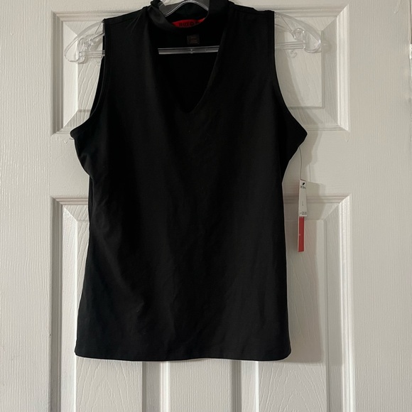 Hot Kiss Womens Tank Top Black Pullover Mock Neck Size Large, made in - Picture 2 of 12